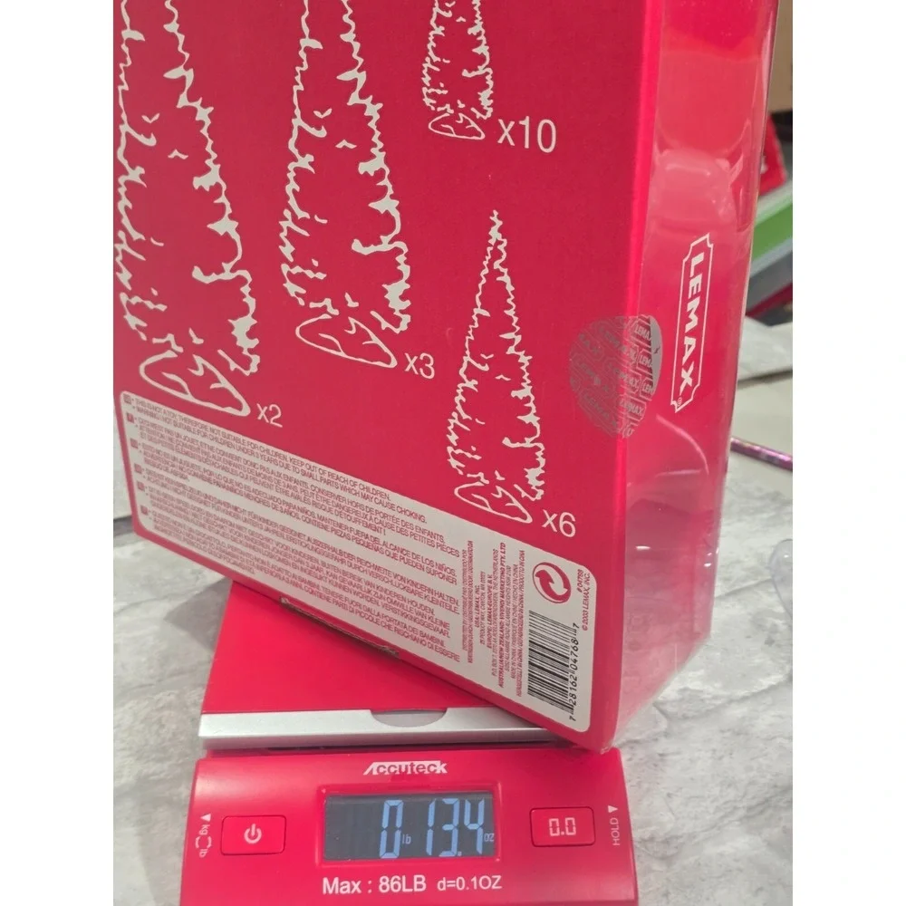LEMAX Holiday Village 21 Piece Snowy Pine Trees Assorted Sizes-with Storage Box
